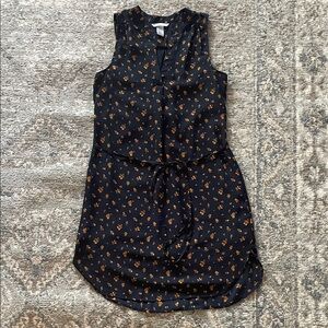 H&M Black Dress with Orange Floral Pattern